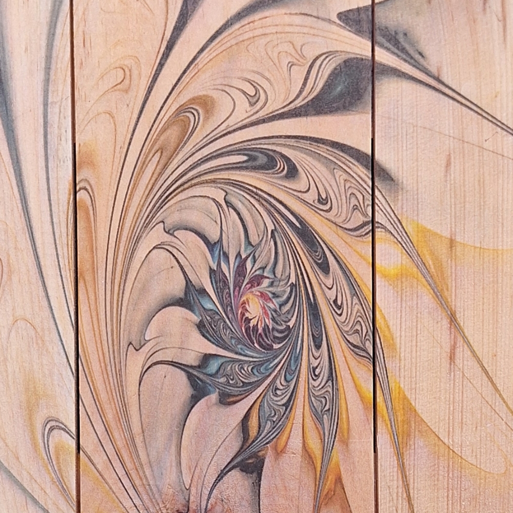 Wooden Wall Hanging Art Natural Pine Spiral Swirl Laser Print Geometric 15x20 - Picture 10 of 15